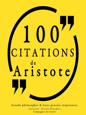 cover image of 100 citations d'Aristote